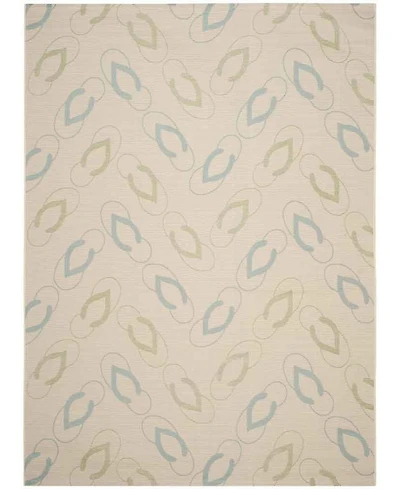 Safavieh Courtyard CY7420 Beige and Aqua 8' x 11' Sisal Weave Outdoor Area Rug