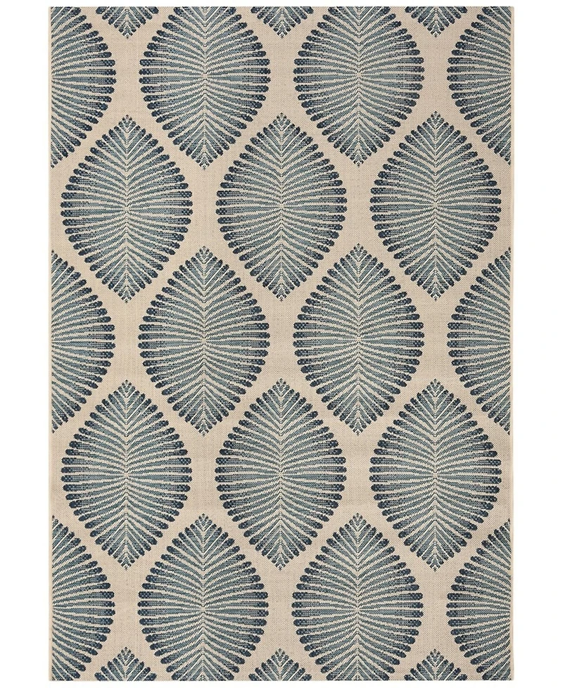Safavieh Courtyard CY7504 Beige and Navy 5'3" x 7'7" Sisal Weave Outdoor Area Rug