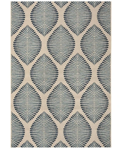 Safavieh Courtyard CY7504 Beige and Navy 5'3" x 7'7" Sisal Weave Outdoor Area Rug
