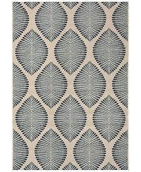Safavieh Courtyard CY7504 Beige and Navy 5'3" x 7'7" Sisal Weave Outdoor Area Rug