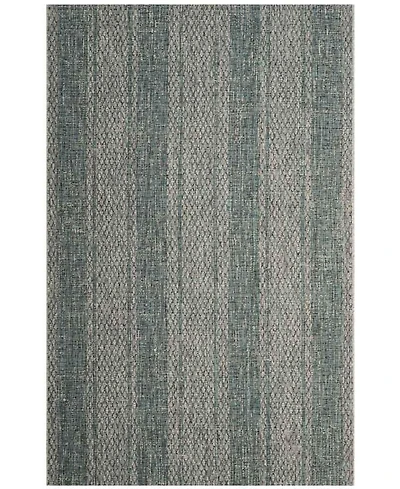 Safavieh Courtyard CY8736 Light Gray and Teal 8' x 11' Sisal Weave Outdoor Area Rug
