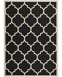 Safavieh Courtyard CY6914 Black and Beige 5'3" x 7'7" Sisal Weave Outdoor Area Rug