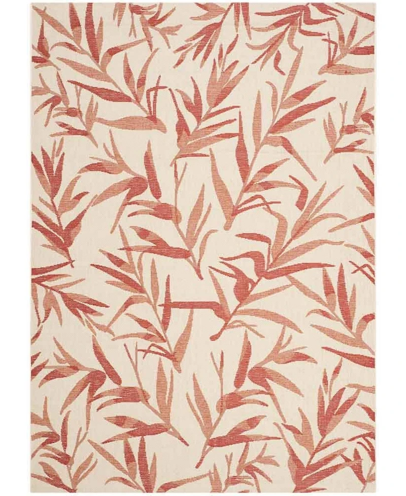 Safavieh Courtyard CY7425 Beige and Terracotta 5'3" x 7'7" Sisal Weave Outdoor Area Rug