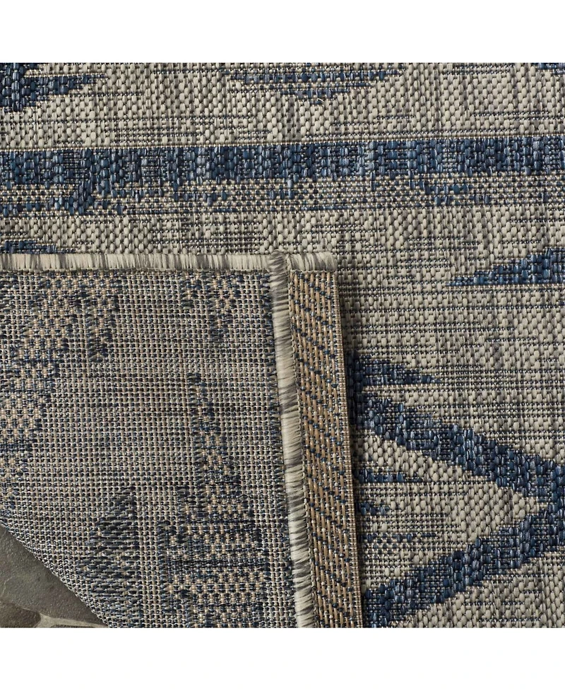 Safavieh Courtyard CY8863 Gray and Navy 5'3" x 7'7" Outdoor Area Rug