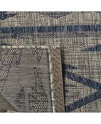 Safavieh Courtyard CY8863 Gray and Navy 5'3" x 7'7" Outdoor Area Rug