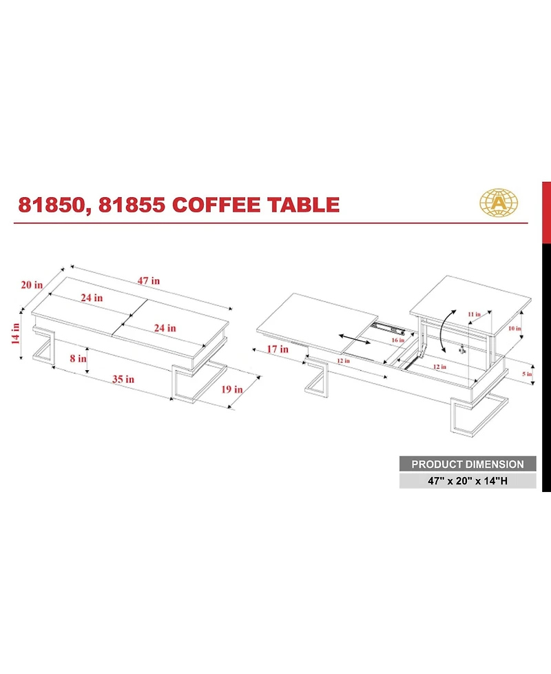 Calnan Coffee Table with Lift Top