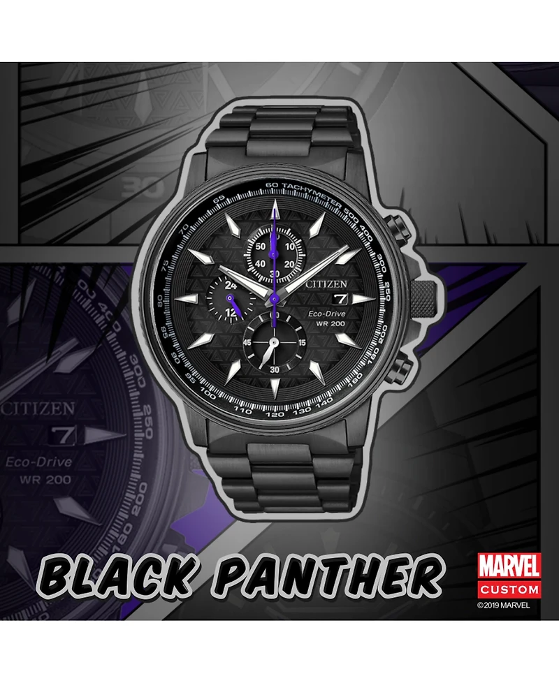 Marvel by Citizen Black Panther Chronograph Black Bracelet Watch 42mm