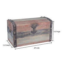 Household Essentials Small Weathered Wooden Storage Trunk
