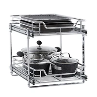 Household Essentials Glidez Dual Slide 2-Tier Sliding Cabinet Organizer