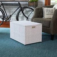Household Essentials Large Wicker storage Chest, White