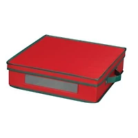 Household Essentials Holiday Charger Plate Storage Box Windowed Clear Front Panel Trim