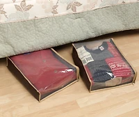 Household Essentials Set of Two Sweater Storage Bags, Coffee Linen