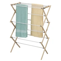 Household Essentials Bamboo Folding Clothes Drying Rack with 11 Dowels