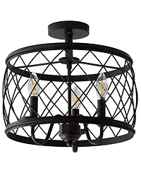 Jonathan Y Eleanor 3-Light Metal Led Semi Flush Mount Ceiling Light