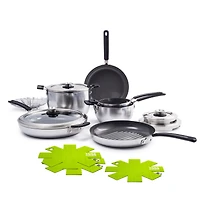 GreenPan Levels 11-Pc. Stainless Steel Stackable Ceramic Nonstick Cookware Set, Exclusively at Macy's