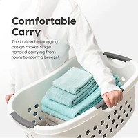 Iris Usa 50L Plastic Hip Hold Laundry Basket with Built-In Comfort Carry Handles, 3-Pack, 1.5 Bushel, Clothes Hamper, Laundry Hamper, Ventilation Hole