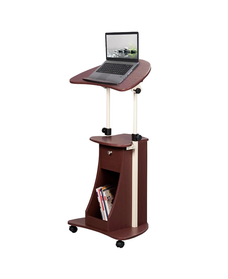 Techni Mobili Sit-to-Stand Rolling Adjustable Laptop Cart
