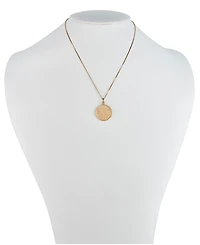 Vermeil Engraved Euro Coin Pendant Necklace
