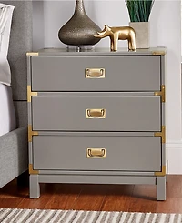 Herley 3-Drawer Gold Accent End Table Nightstand