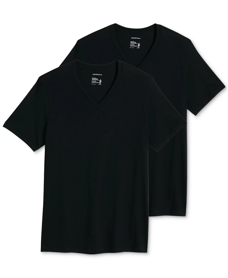 Jockey Men's Big & Tall Classic Tagless V-Neck Undershirt 2-pack