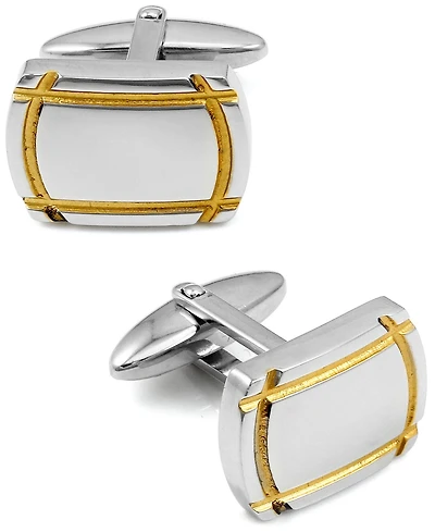Sutton Sterling Silver Cufflinks With Gold Trim