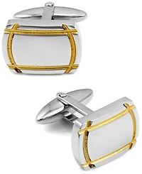 Sutton Sterling Silver Cufflinks With Gold Trim