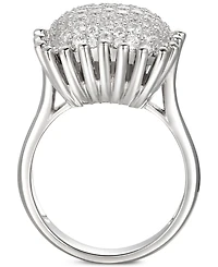 Cubic Zirconia Pave Statement Ring Sterling Silver