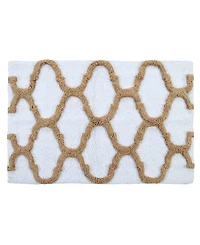 Saffron Fabs Geometric Non-Skid Cotton Bath Rug, 21" x 34"