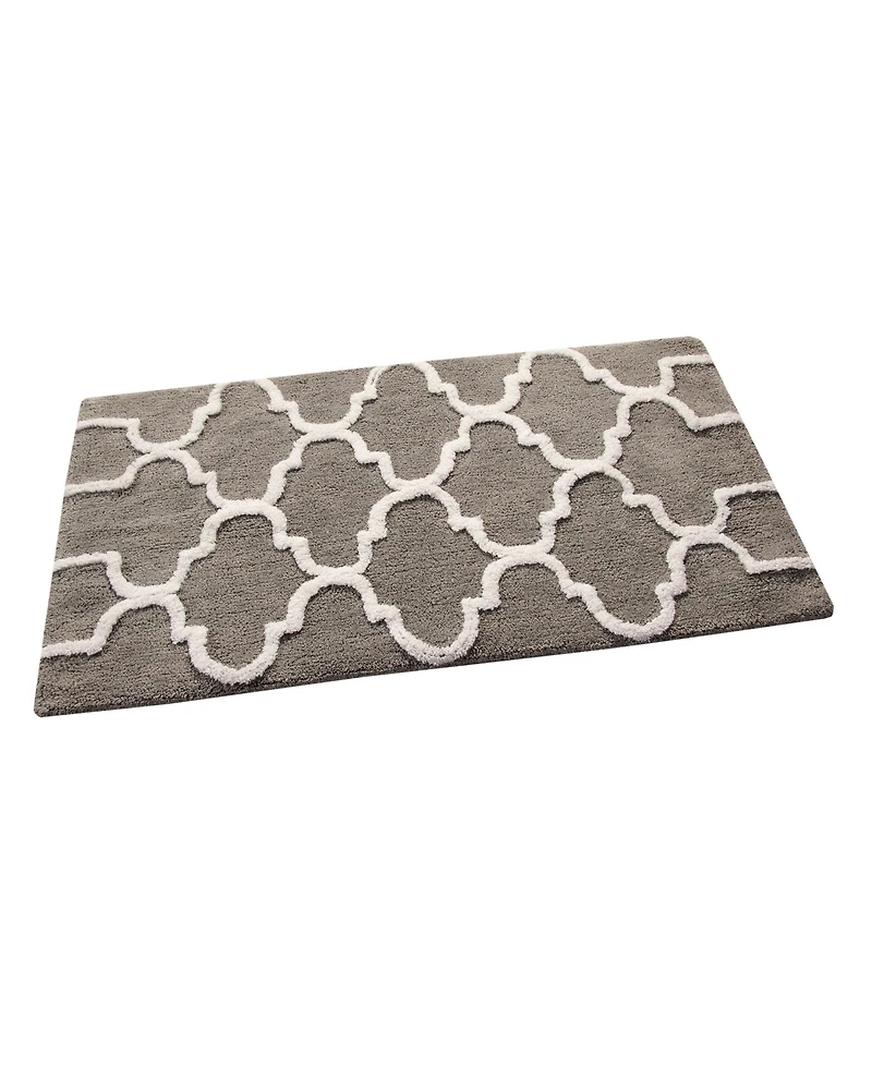Saffron Fabs Geometric Non-Skid Cotton Bath Rug