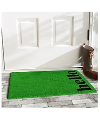 Home & More Vertical Hello Coir/Vinyl Doormat, 17" x 29"