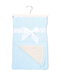 3 Stories Trading Baby Boy Cable Knit Sherpa Blanket