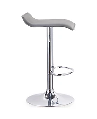 Leick Home Adjustable Swivel Stool with Chrome Base, Set of 2, Gray