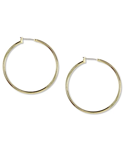 Anne Klein Gold-tone Thin Hoop Earrings, 1.6"