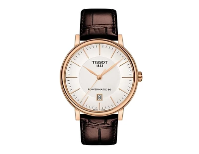 Tissot Men's Carson Premium Powermatic Brown Leather Strap Watch 40mm