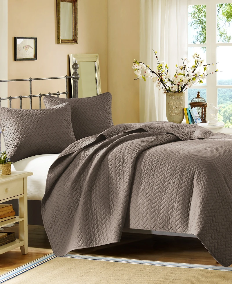 Madison Park Velvet Touch 3-Pc. Quilt Set, King