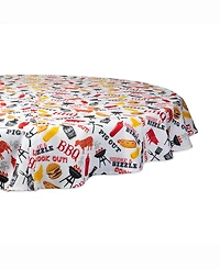 Bbq Fun Print Outdoor Table cloth with Zipper 60" Round