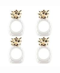 Gold Pineapple Napkin Ring Set of 4