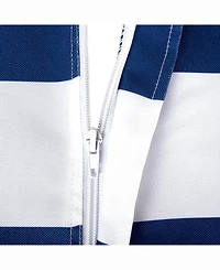 Nautical Blue Cabana Stripe Outdoor Table cloth with Zipper 52" Round