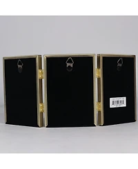Lawrence Frames Antique Gold Bead Hinged Triple Picture Frame