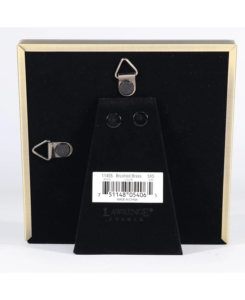 Lawrence Frames Antique Brass Picture Frame - Bead Border Design - 5" x 5"