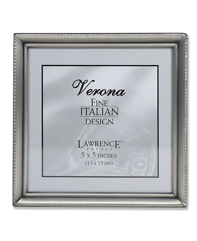 Lawrence Frames Antique Pewter Picture Frame - Bead Border Design - 5" x 5"
