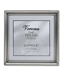 Lawrence Frames Antique Pewter Picture Frame - Bead Border Design - 5" x 5"