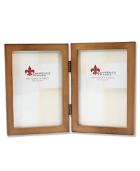 Lawrence Frames 766046D Nutmeg Wood Hinged Double Picture Frame - 4" x 6"