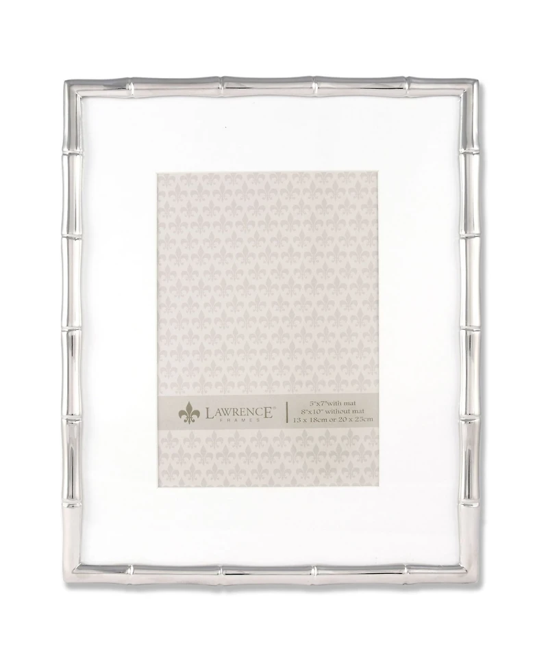 Lawrence Frames 710180 Silver Metal Bamboo 8x10 Matted For Picture Frame - 5" x 7"