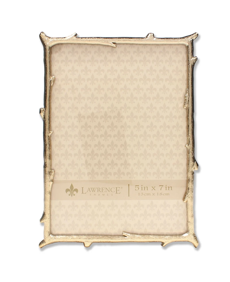 Lawrence Frames Gold Metal Picture Frame with Natural Branch Design - 5" x 7"