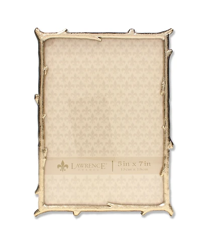 Lawrence Frames Gold Metal Picture Frame with Natural Branch Design - 5" x 7"