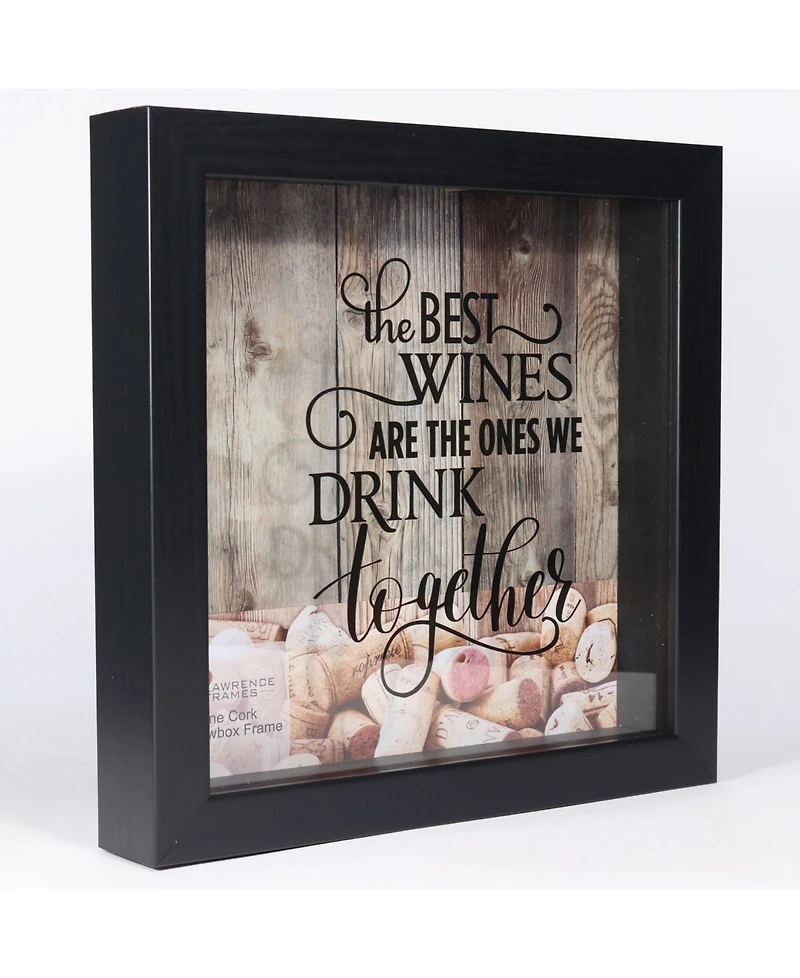 Lawrence Frames Black Shadow Box Wine Cork Holder - 10" x 10"