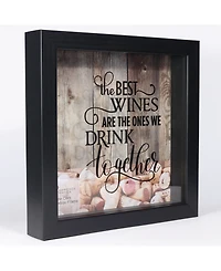Lawrence Frames Black Shadow Box Wine Cork Holder - 10" x 10"