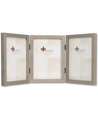 Lawrence Frames Hinged Triple Gray Wood Picture Frame - Gallery Collection - 5" x 7"