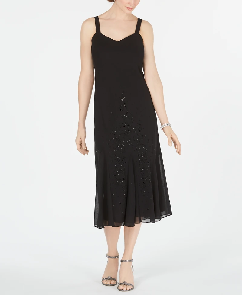 R&M Richards Sleeveless Beaded V-Neck Dress and Jacket